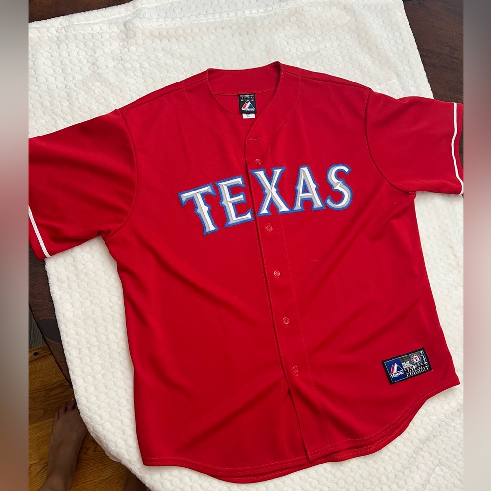Men’s Texas Rangers Jersey, Red, Majestic size XL